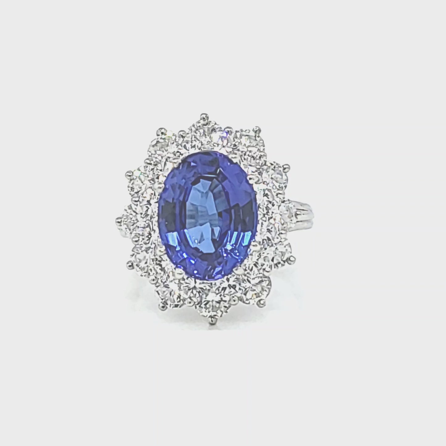 Load and play video in Gallery viewer, Tiffany &amp;amp; Co. Tanzanite and Diamond Ring in Platinum
