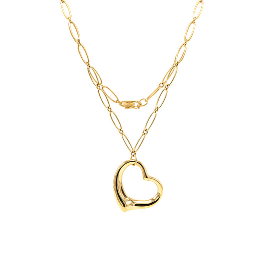 Load image into Gallery viewer, Tiffany and Co. Elsa Peretti Open Heart Pendant with Link Chain Necklace
