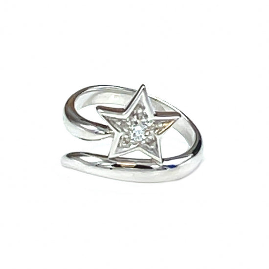Chanel 18K White Gold Comete Diamond Star Ring