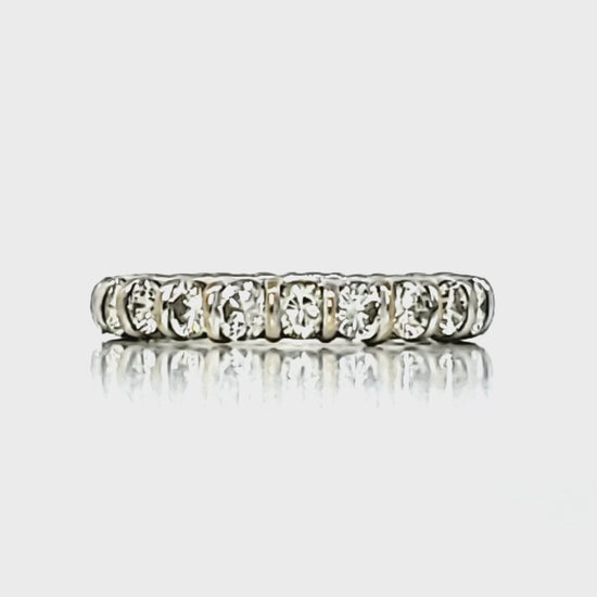 Load and play video in Gallery viewer, Bar-Set Diamond Eternity Band in 14k Gold
