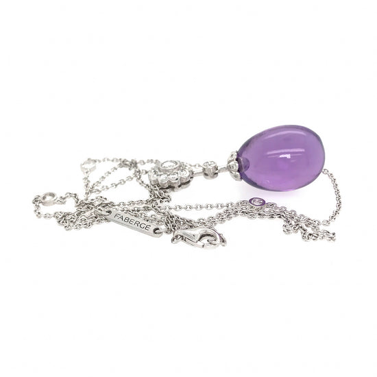 Load image into Gallery viewer, Fabergé Imperial Karenina Diamond and Amethyst Egg Pendant Necklace
