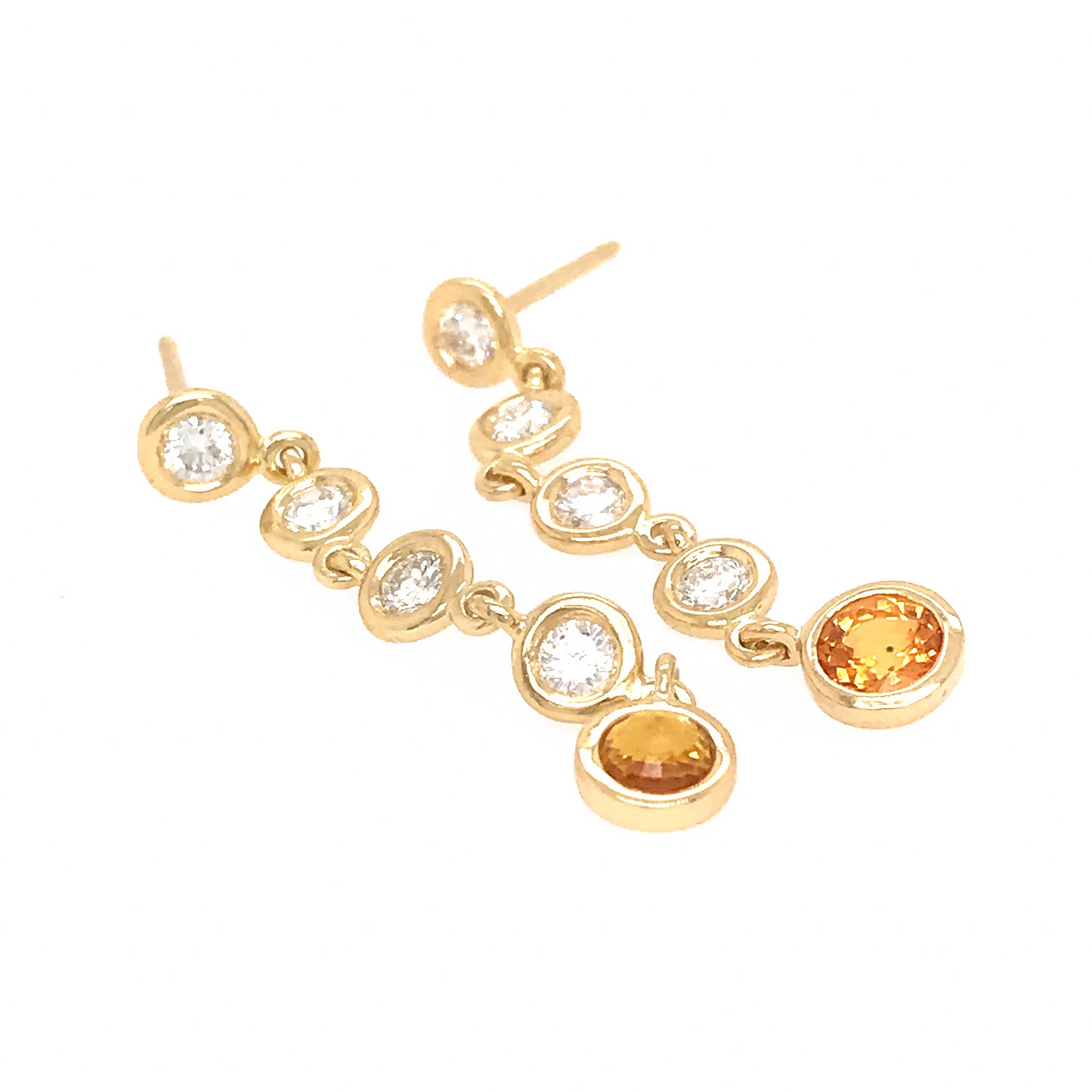 FAB DROPS 18K Yellow Gold Diamond and Yellow Sapphire Drop Earrings