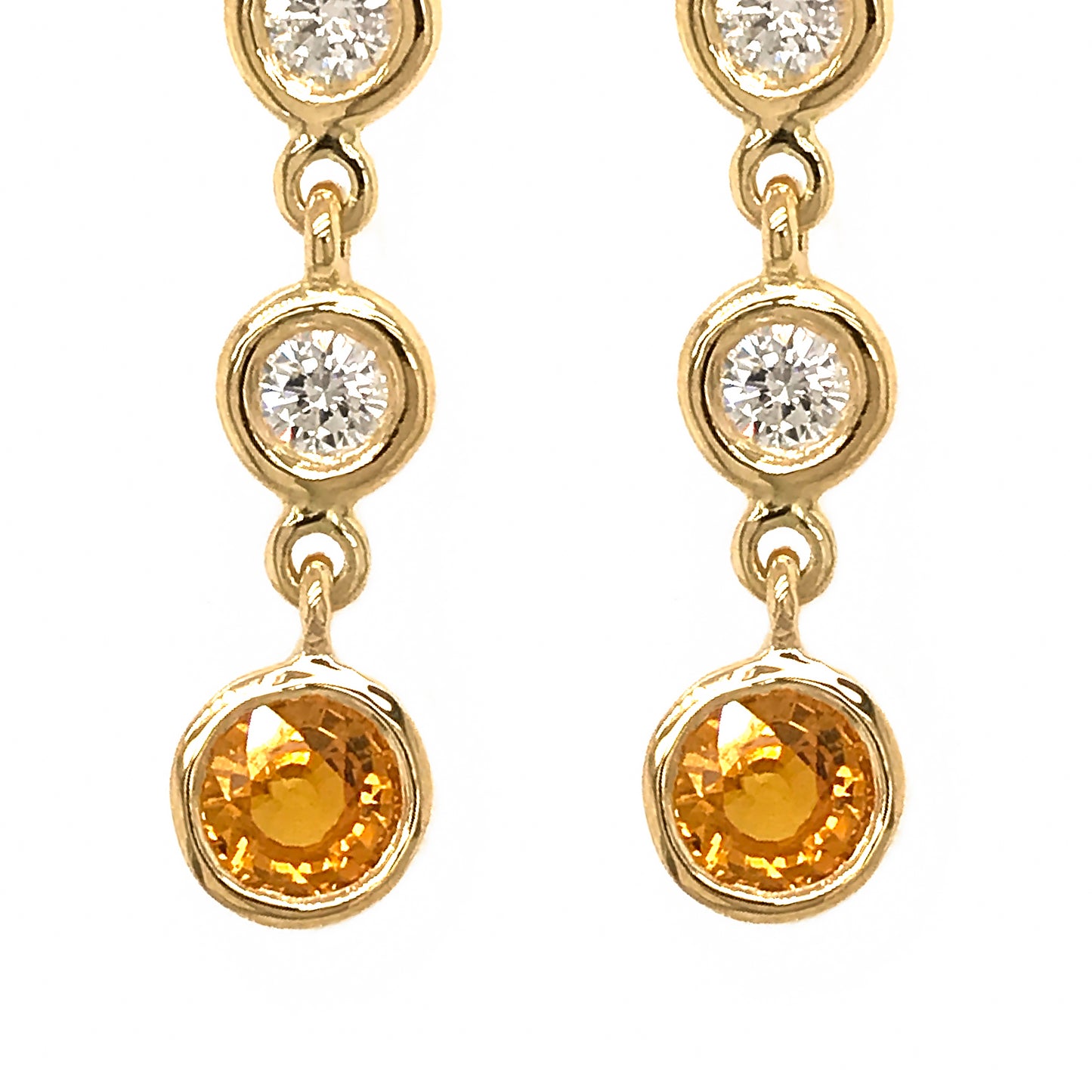 FAB DROPS 18K Yellow Gold Diamond and Yellow Sapphire Drop Earrings