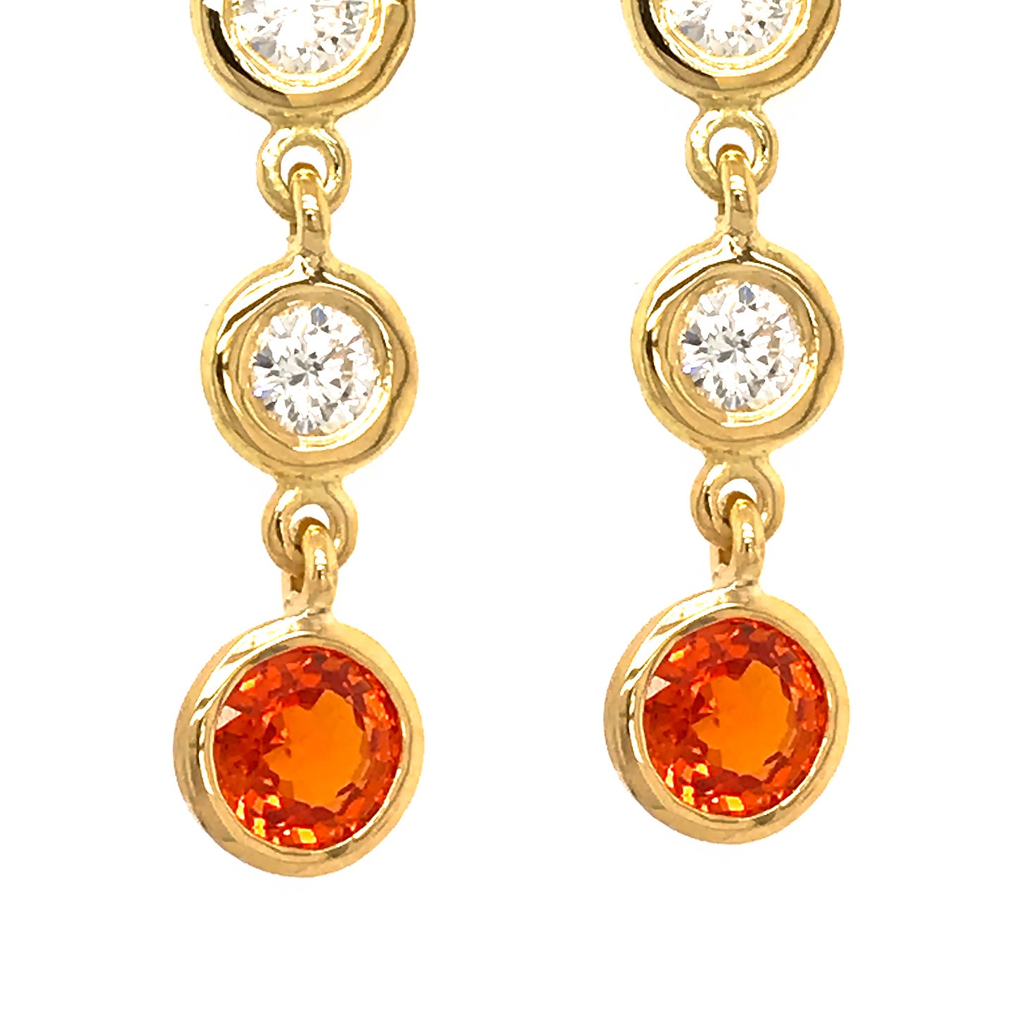 FAB DROPS 18K YELLOW GOLD DIAMOND AND CHAMPAGNE SAPPHIRE DROP EARRINGS
