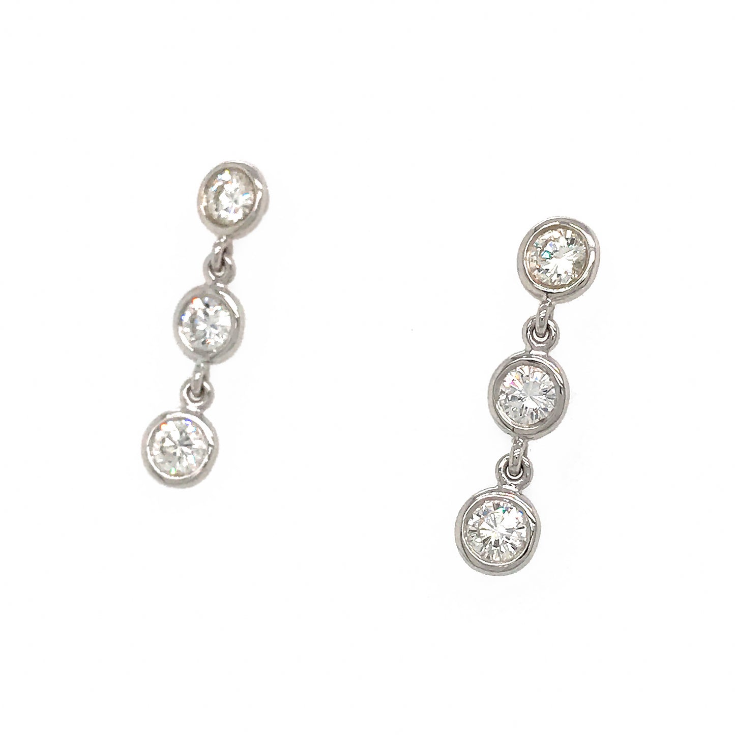Fab Drops 14k White Gold Diamond Drop Earrings