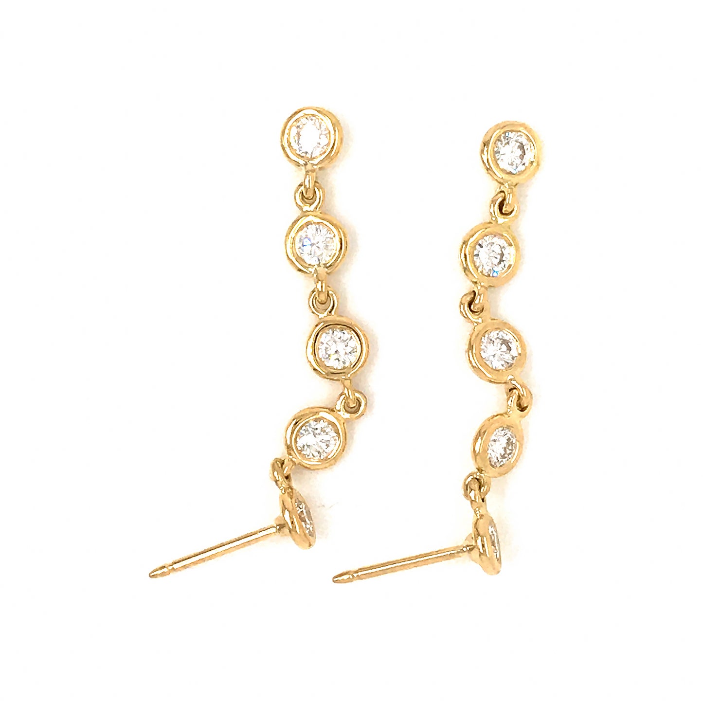 Fab Drops 18k Yellow Gold Diamond Drop Earrings