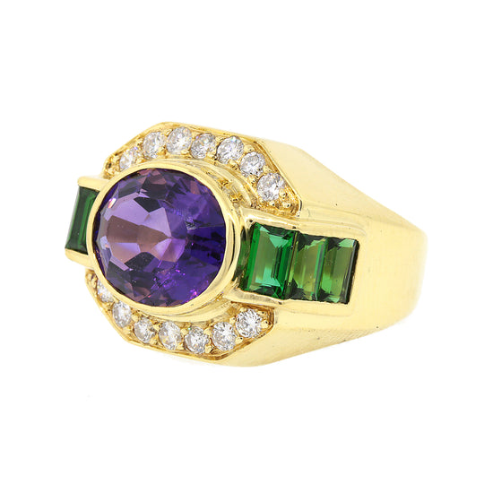 Load image into Gallery viewer, Lagos Amethyst, Tourmaline and Diamond Ring
