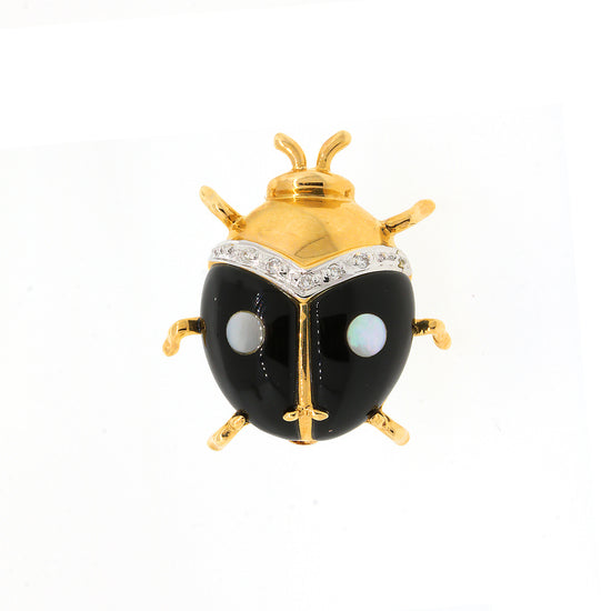 Load image into Gallery viewer, Onyx Lady Bug Pin
