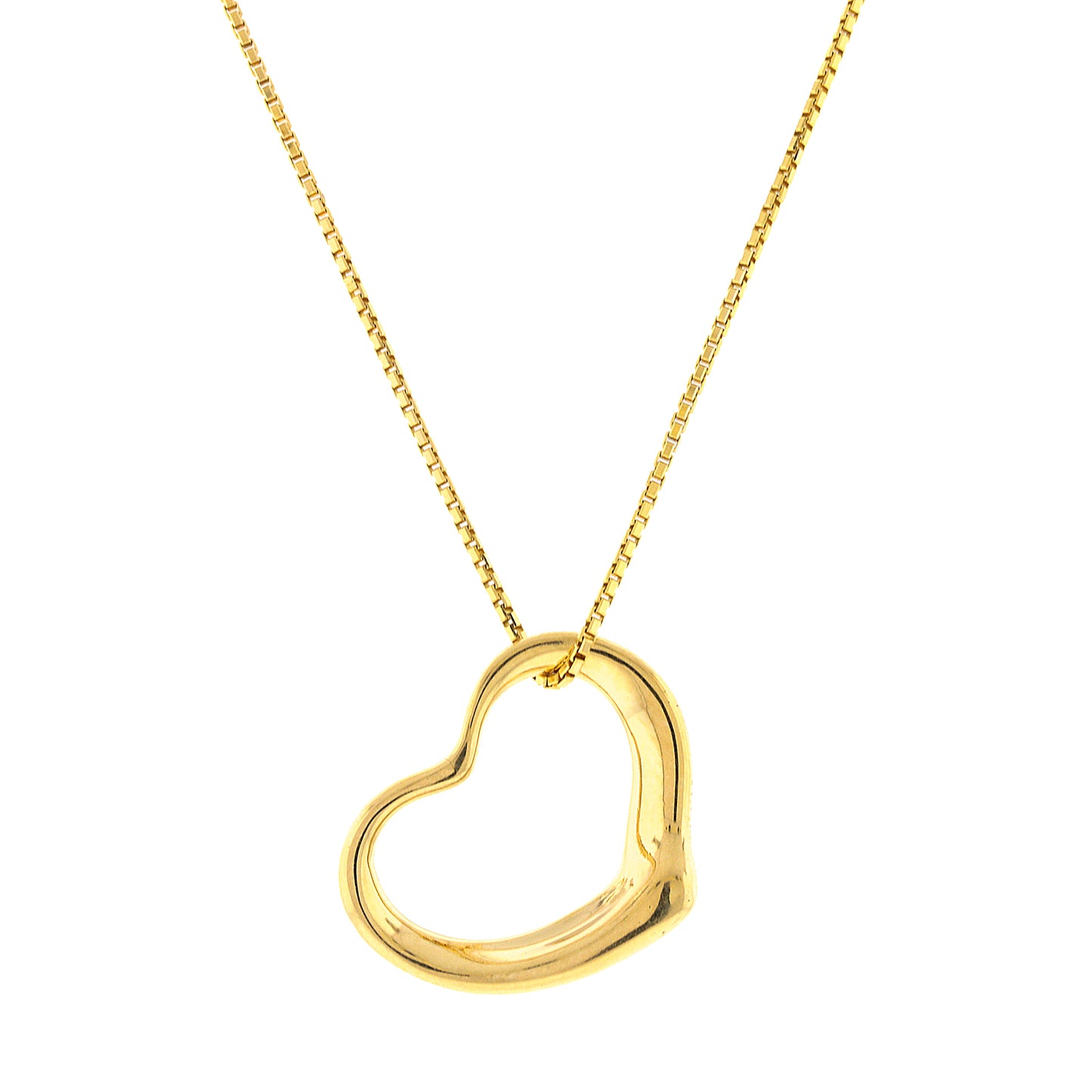 Tiffany & Co Silver Elsa Peretti Open Heart Pearl Chain Lariat 19