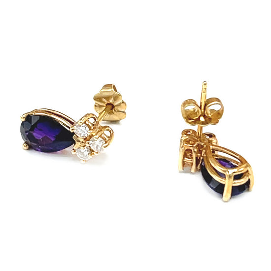 Beautiful Amethyst and Diamond Earrings