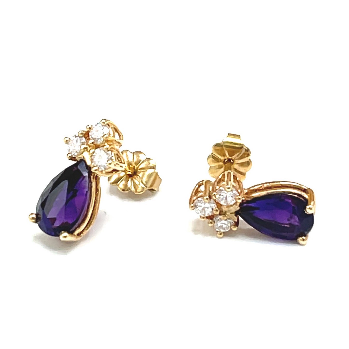 Load image into Gallery viewer, Beautiful Amethyst and Diamond Earrings
