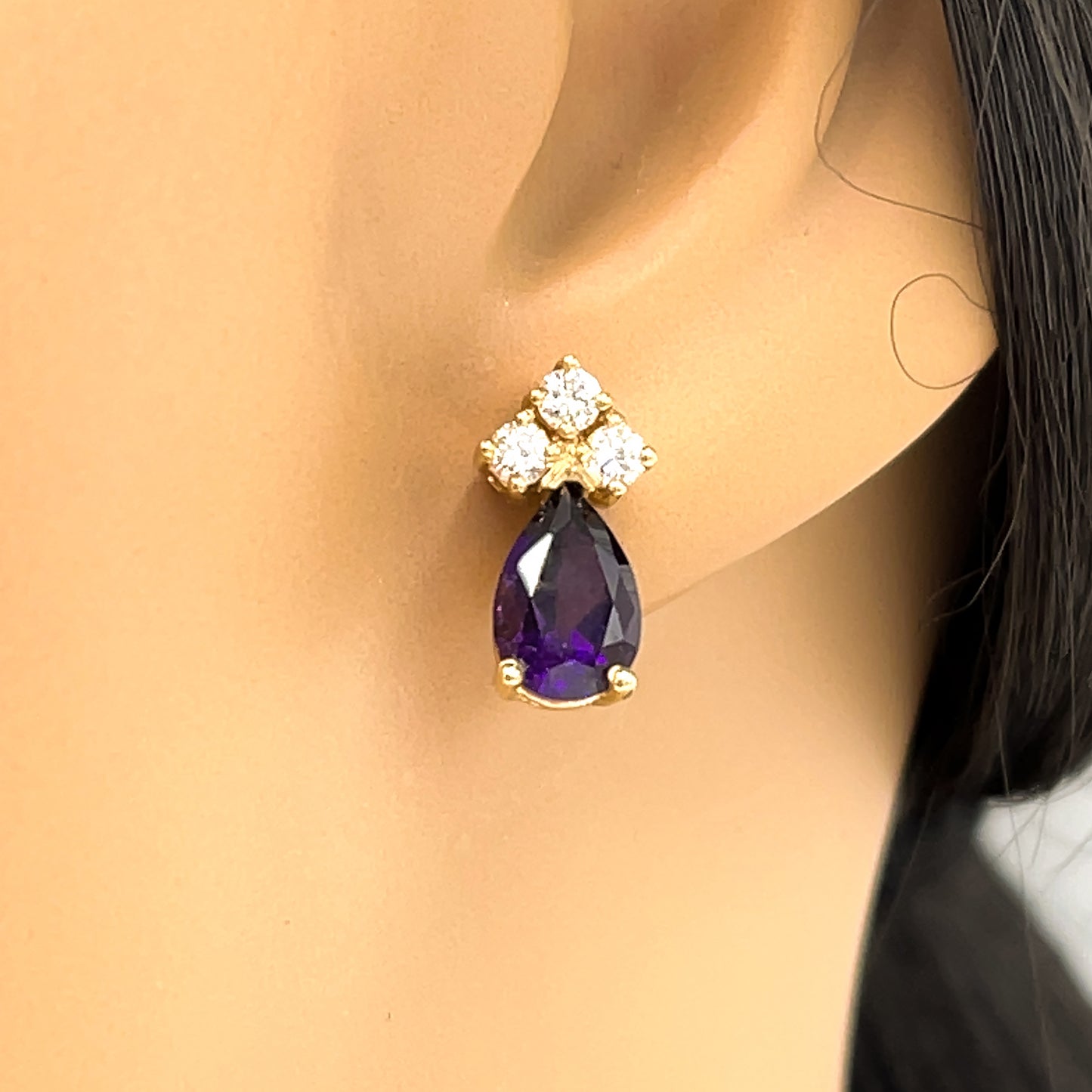 Load image into Gallery viewer, Beautiful Amethyst and Diamond Earrings
