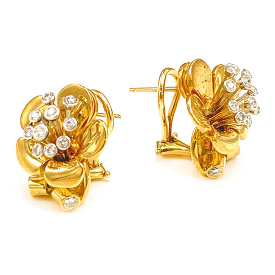 Load image into Gallery viewer, Handmade Diamond Flower Earrings
