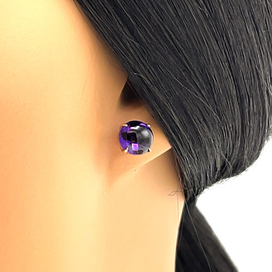 Estate Amethyst Stud Earrings