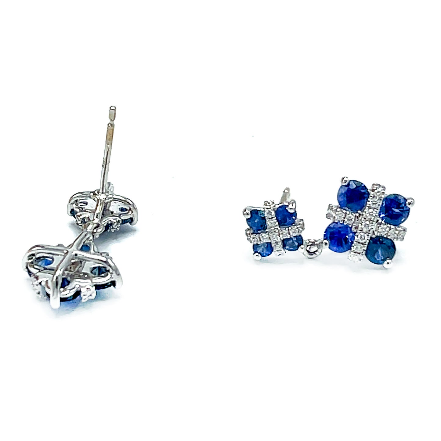 Rich Sapphire and Diamond Dangle Drop Earrings