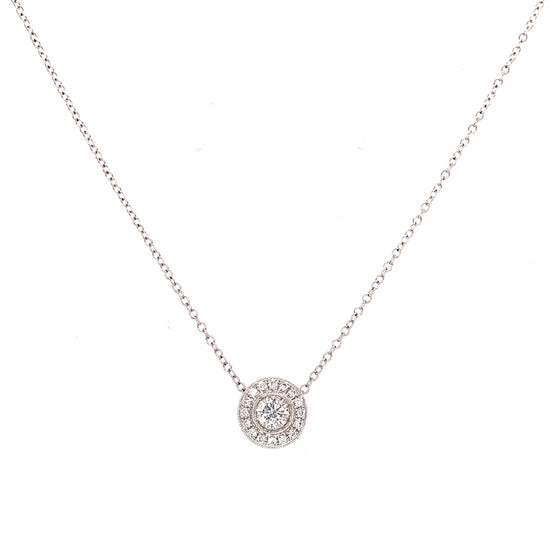 Load image into Gallery viewer, 18K White Gold Round 0.47 carat Diamond Pendant Necklace
