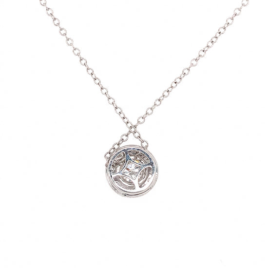 18K White Gold Round 0.47 carat Diamond Pendant Necklace