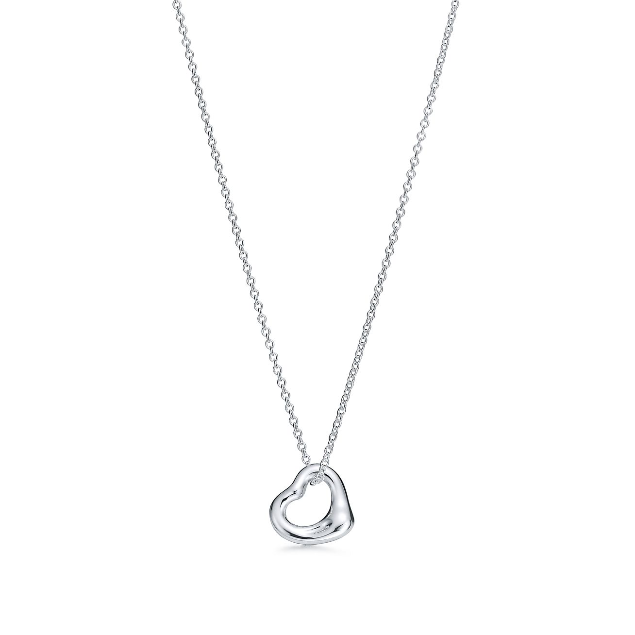 Tiffany and Co. Open Heart Silver Necklace