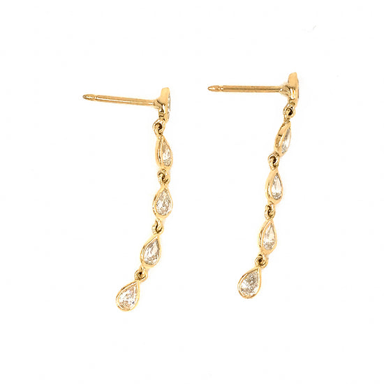 FAB DROPS 18k Yellow Gold Pear Shaped Drop Earrings